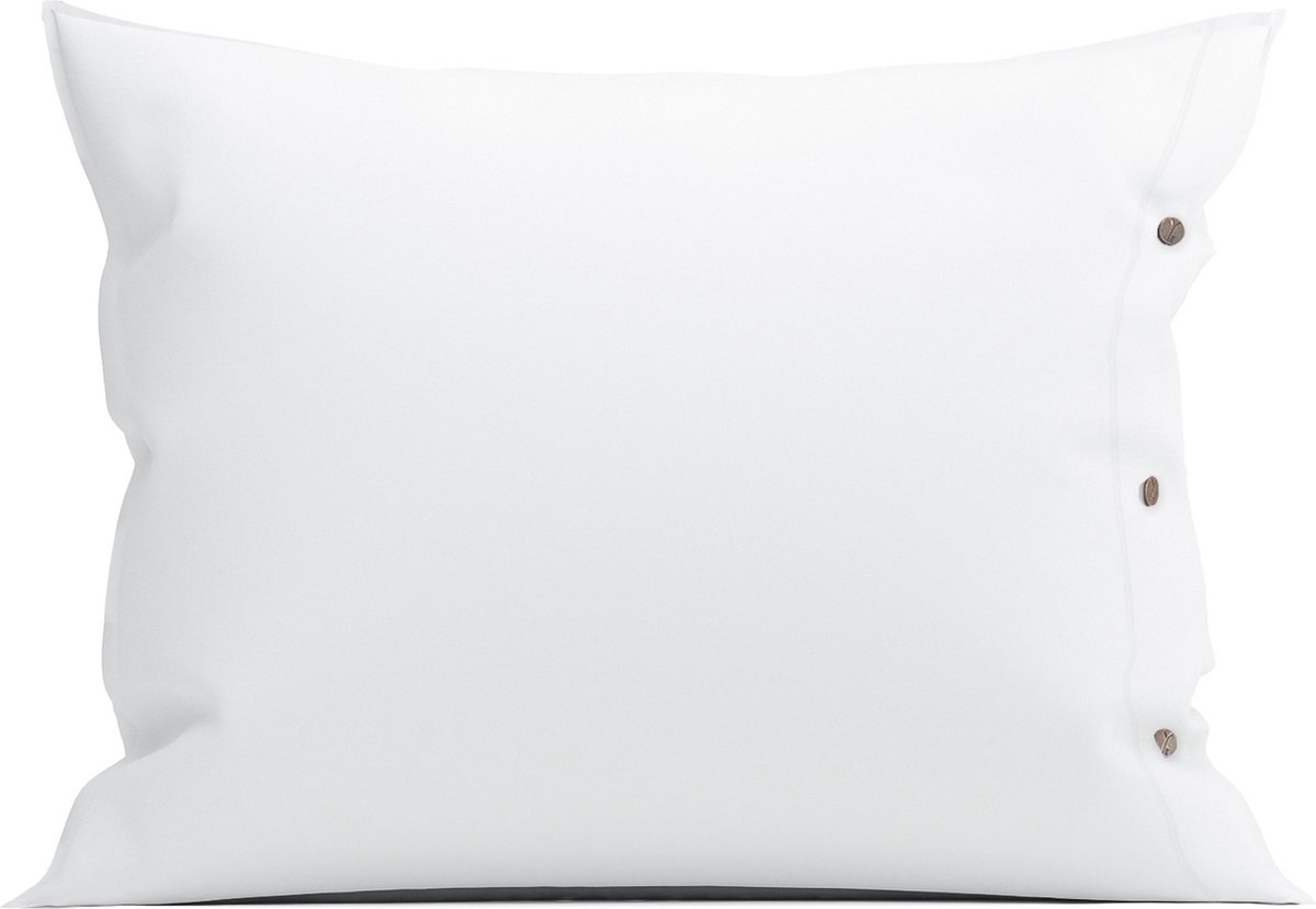 Yellow Kussensloop Percale - Kussenhoes van 60x70 cm - 1 stuk - 100% Katoen-Perkal - Wit