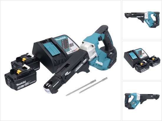 Makita DFR 551 RM accu-magazijnschroevendraaier 18 V 25 - 55 mm borstelloos + 2x accu 4.0 Ah + lader