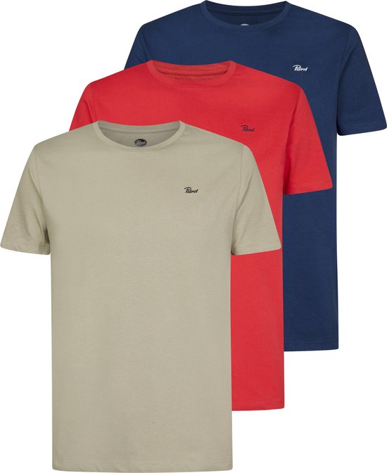 Petrol Industries Heren T-shirts 3-Pack - Ronde Hals - Korte Mouw - Katoen - Regular Fit - Multipack van 3 stuks - - Maat XXXL