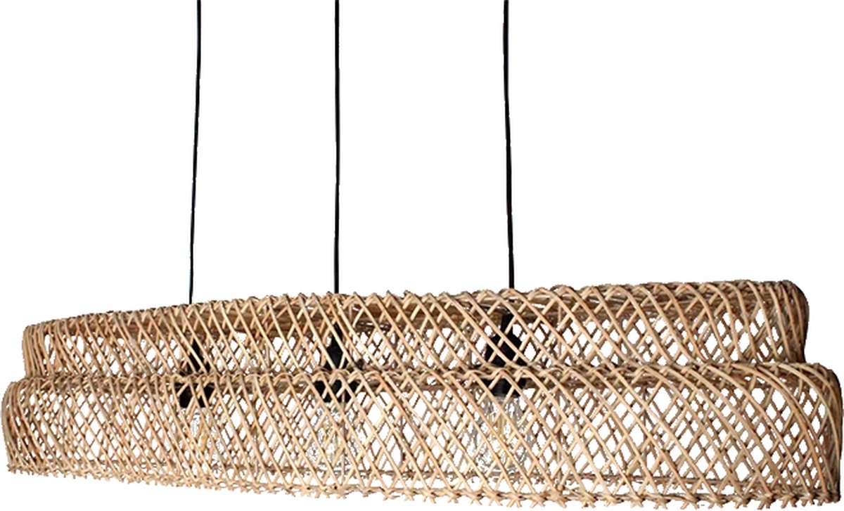 Ovale rotan hanglamp Mano -100x32cm- 4Shine