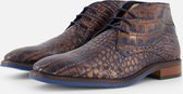 Vertice Croco Veterschoenen cognac Leer - Maat 45