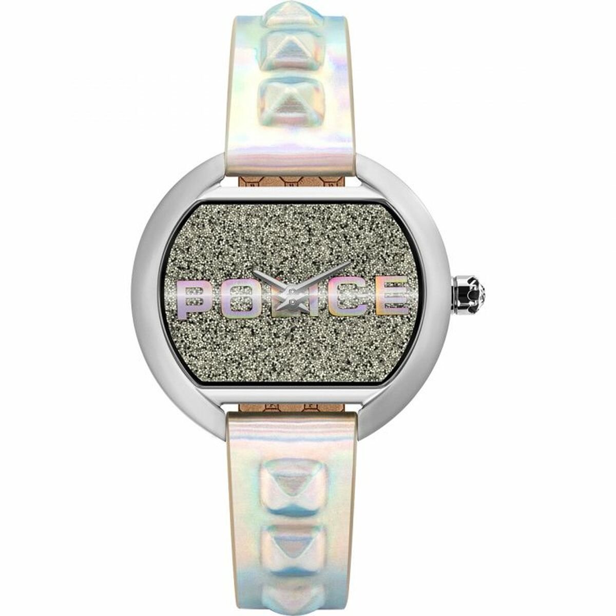 Police Multicolor Leren Horloge Met Grijze Wijzerplaat