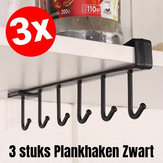 360° draaibare keukengereihaak, 2 stuks, haken voor keukengerei met 6 haken, geen