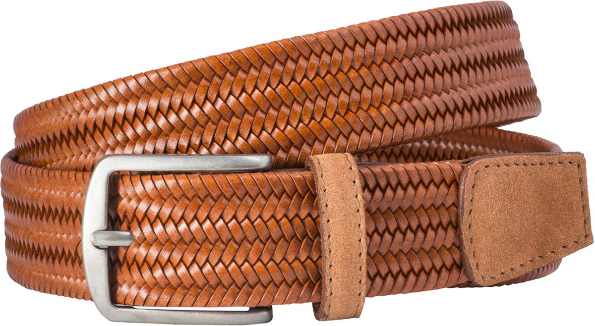 LINDENMANN leren heren riem - cognac
