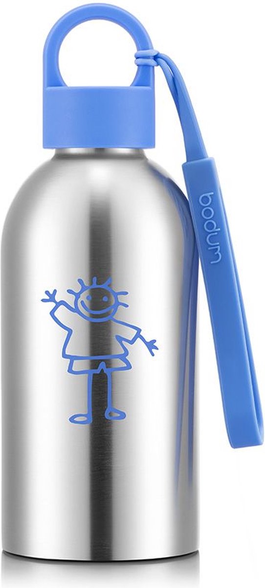 Bodum | Melior Waterfles / Drinkfles voor kinderen | Roestvrijstaal (RVS) | 0.3L Blauw