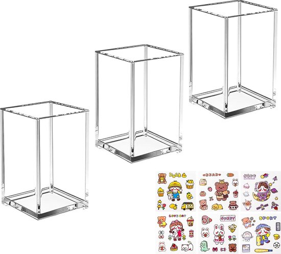 Pot à Crayons Transparent Porte-stylos Acrylique 6 Pièces - Organisateur Bureau Multi-compartiments - Rangement Maquillage Rangement Pot à Crayons Transparent Porte-stylos Acrylique 6 Pièces - Organisateur Bureau Multi-compartiments - Rangement Maquillage Rangement