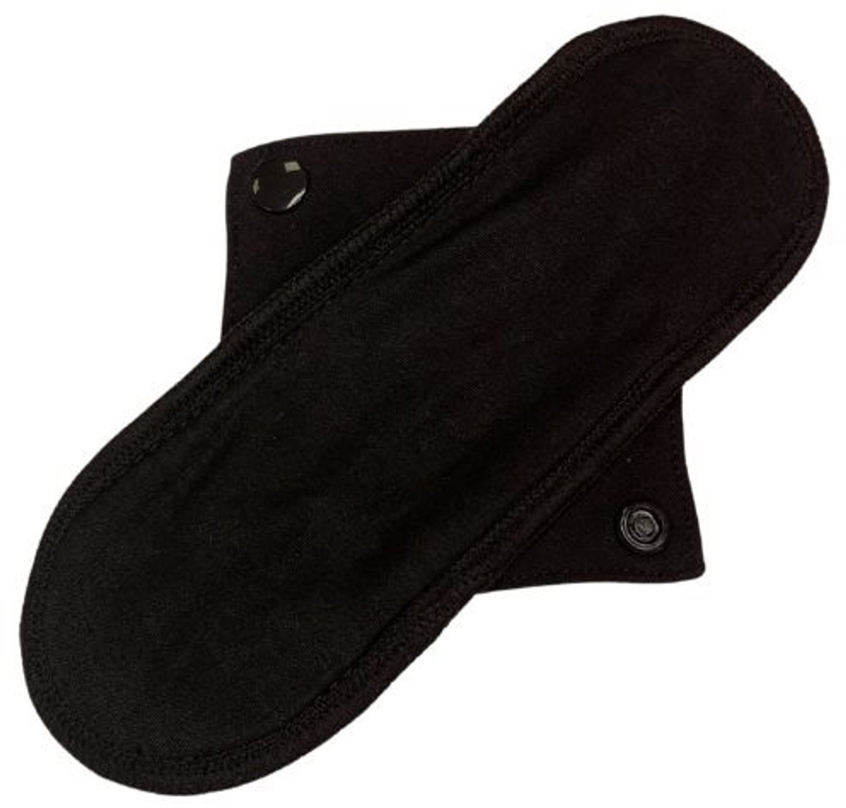 Cheeky Pants Organic Cotton Reusable Menstrual Pads - 22cm - Black - Absorbent - Comfortable - Secure Snap-on