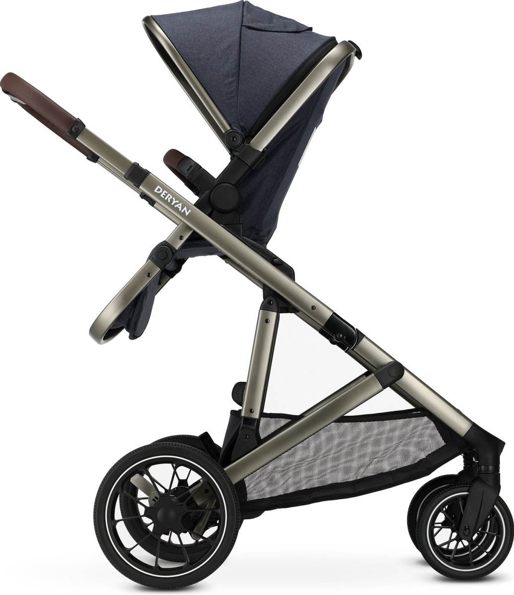Deryan Evy V2 Kinderwagen 2in1 met Reiswieg en Zitje - Navy - afbeelding 3