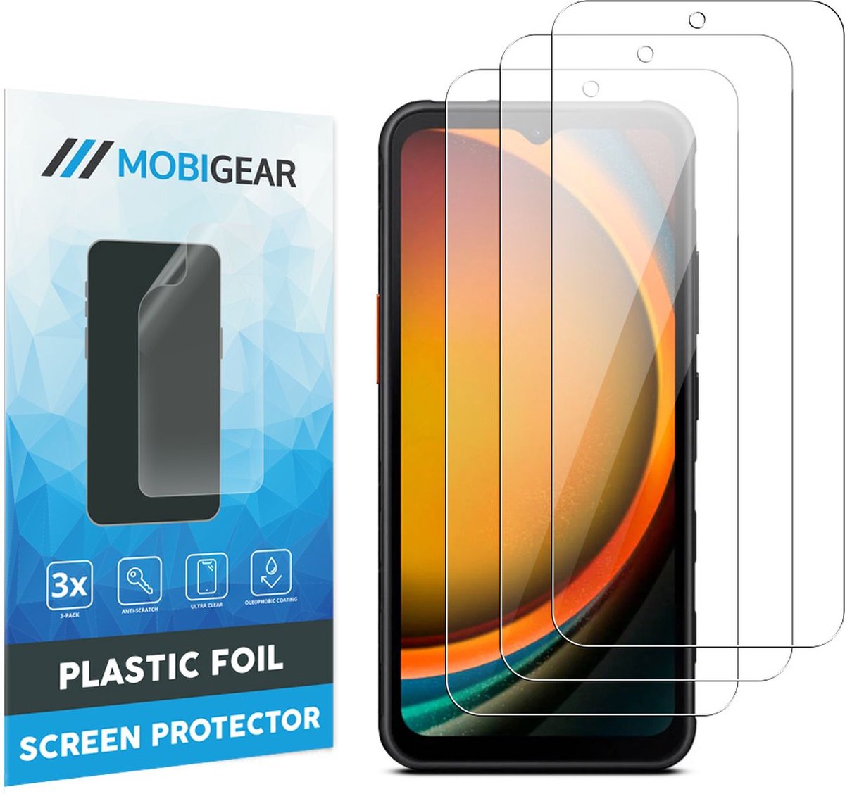 Mobigear Screenprotector geschikt voor Samsung Galaxy Xcover 7 | Mobigear Screenprotector Folie - Case Friendly (3-Pack)