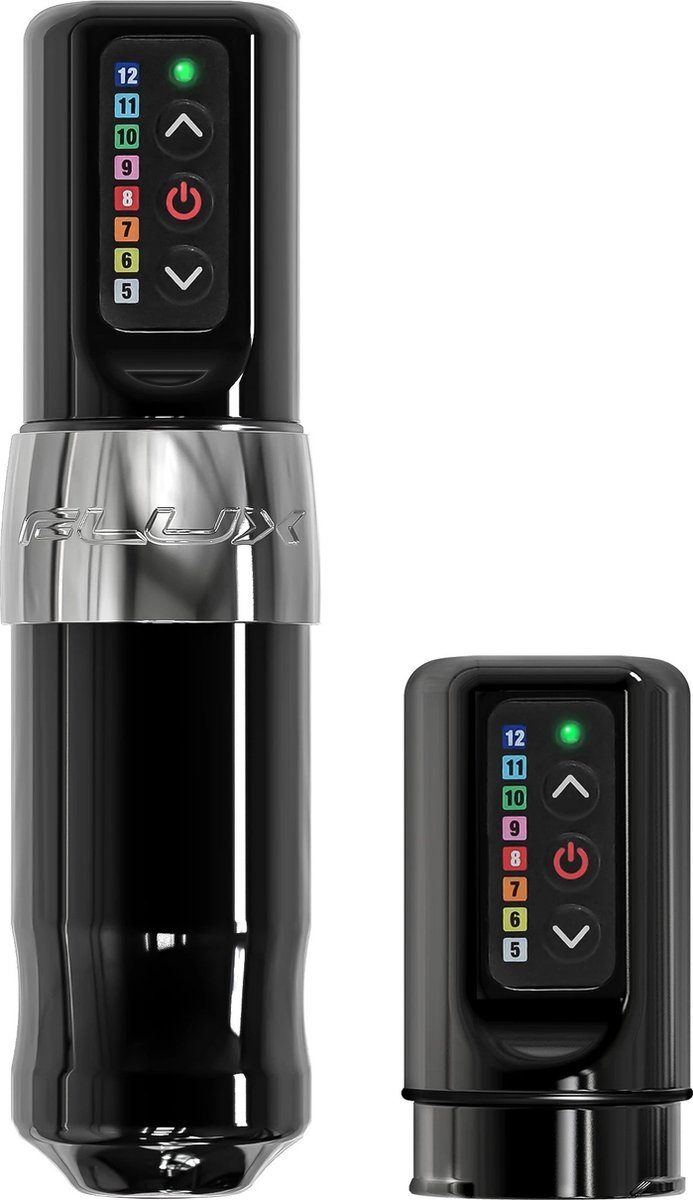 FK Irons Spektra Flux Chromium With 2x Powerbolt Premium Professionele Tattoo Machine Draadloze Tatoeage Pen Wireless PMU Gun Zelf Tatoeëren Kit Cartridges Naalden Beginner & Gevorderden Set 1RL 3RL 7RL