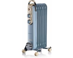 Ariete 0837/05 Vintage olieradiator - 1500 Watt - tot 20m2 - 3 standen - 360 ° wieltjes - licht…