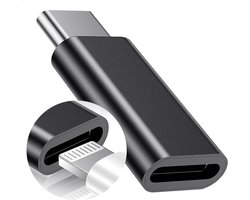 Lightning naar USB - C Adapter | Verloop | Koppelstuk | Tussenstukje | Voor Opladen en Dataoverdracht | Niet geschikt voor Audio | Zwart