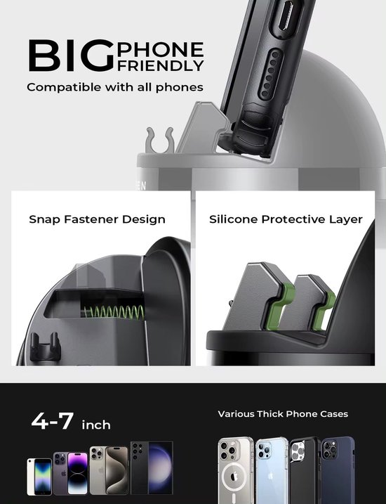 Support Magnétique LISEN Pour Téléphone En Voiture - Magsafe Pliable 360°, Noir