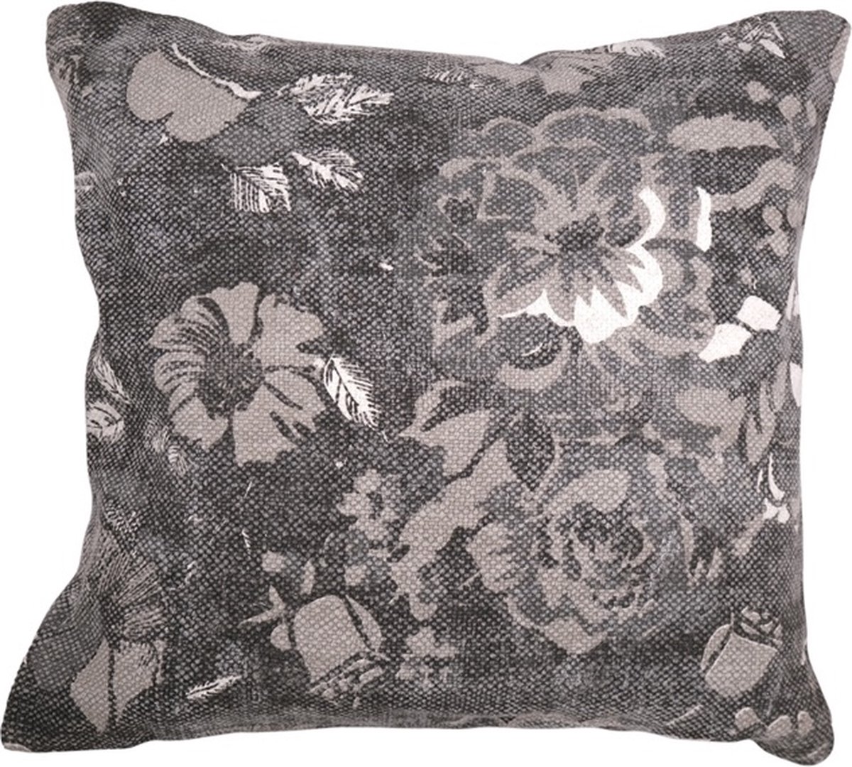 Linen & More Vintage Flower Grijs Kussen | 60 X 60 | Sierkussen Voor Woonkamer Of Slaapkamer
