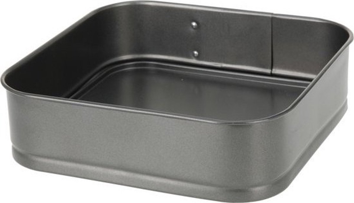 2x Vierkante springvorm/bakvorm 24 cm - Met anti-aanbak laag - Springvormen voor o.a. cakes en brownies