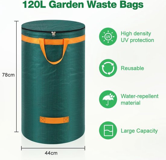 Riisoyu Tuinafvalzak, 150 liter, tuinzak met handgrepen