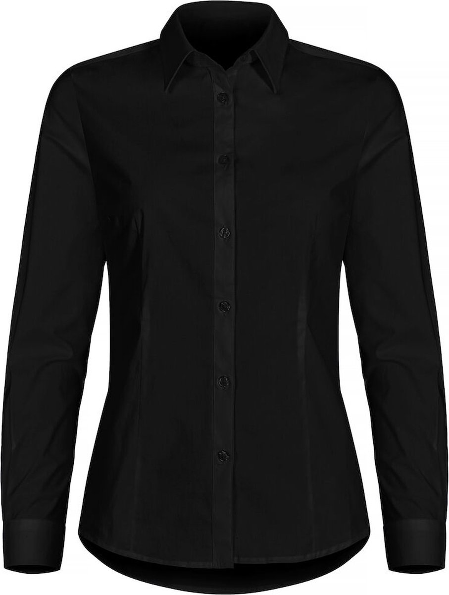 Clique Stretch Shirt L/S Women 027961 - Zwart - 34/XS