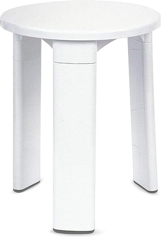 Set van 3 stuks Kunststof Bloempot Wit 34 cm - Dubbelwandig - Hoogte 30 cm
