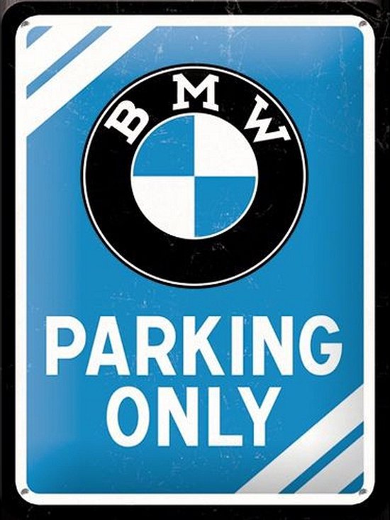Plaque murale en métal avec relief - BMW Parking Only - 20 x 15 cm
