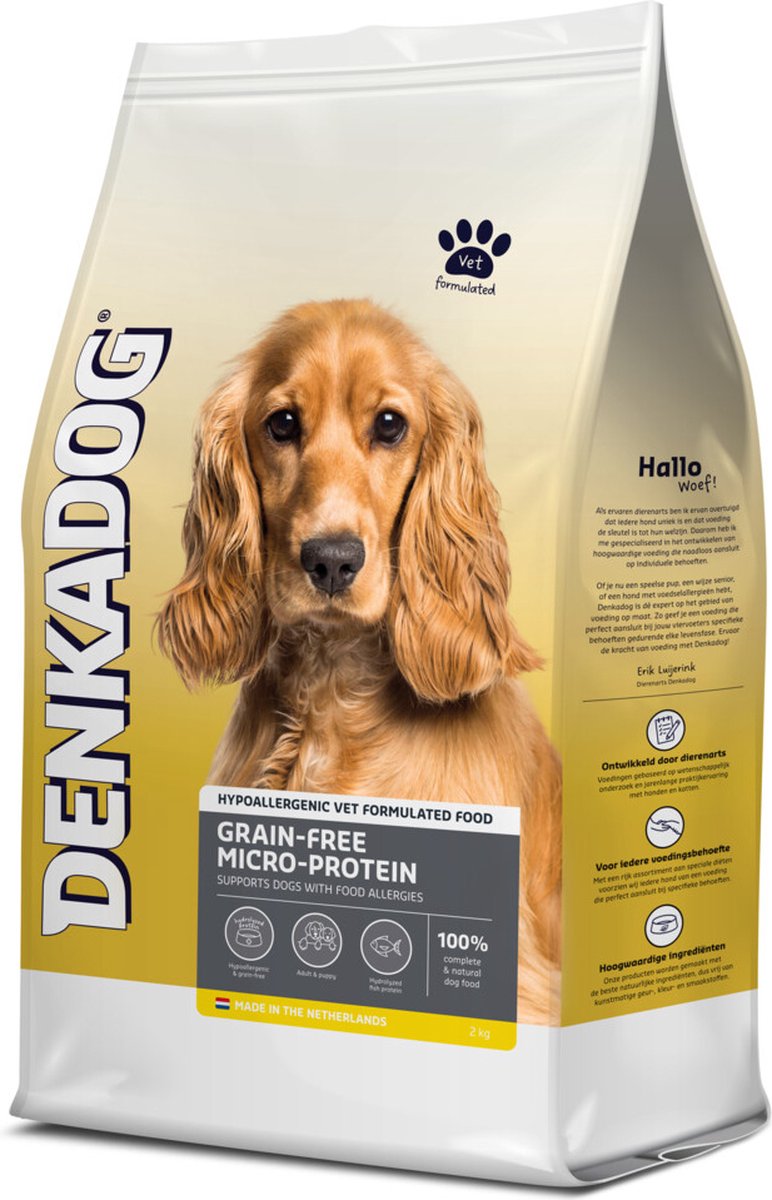 4x Denkadog Hondenvoer Graanvrij Micro-Protein 2 kg