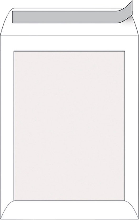 Witte, zelfklevende C4 envelop van 229x324mm, 10 stuks.