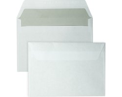 C6 Enveloppen A6 formaat wit - 114 x 162 mm - 100 stuks - Zelfklevend met plakstrip - 80 Gram - DULA