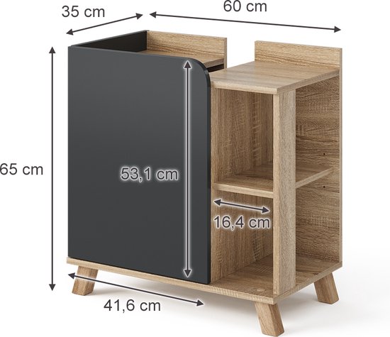 Vicco Wastafelonderkast Karen, Sonoma/Wit, 100 x 65 cm met 2 laden