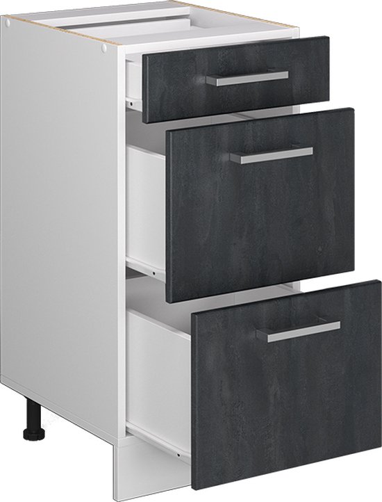 Vicco Hängeschrank R-Line Hängender Küchenschrank Blau-Grau/Goldkraft Eiche 60 c