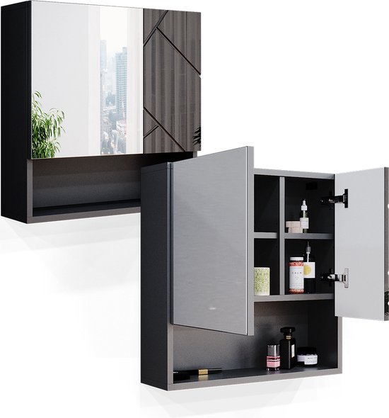 Vicco Badkamermeubel set Irma, Antraciet Hoogglans, 80 cm | Antraciet Hoogglans | Stel 7 | 406673105098706