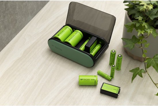 GP Batteries GPB631-2B1 Chargeur de batterie NiMH AAA (crayon), AA (penlite), C (bébé), D (mono), 9 V (bloc)