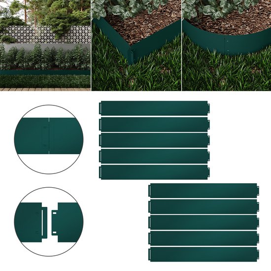 Bordure de pelouse Serina, vert, 100 x 18 cm, 10 mètres