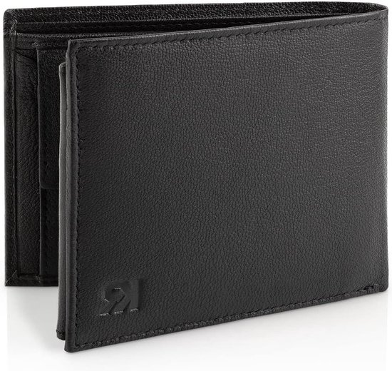 Portefeuilles Met Drievoudige Rits Voor Heren Minimalistische Slanke Compacte Portemonnee Van Echt Leer RFID-blokkering Voorvak Duurzame Wallet Met Rits Muntvak Herenportemonnee,Coffee