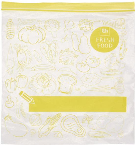Sacs pour aliments frais Cuisine/congélateur - 80x pièces - Capacité 1,2 litre - 20 x 21 cm - transparent - sacs de congélation - conserver les aliments hermétiquement