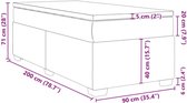 vidaXL - Sommier tapissier - avec - matelas - velours - gris foncé - 90x200 - cm