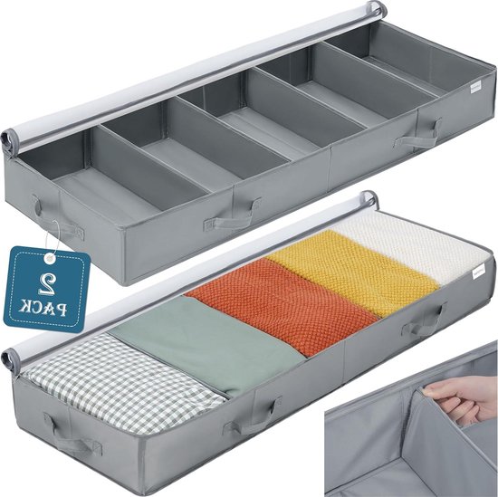 Doorzichtige opbergzakken voor onder het bed - 2 stuks grote dozen