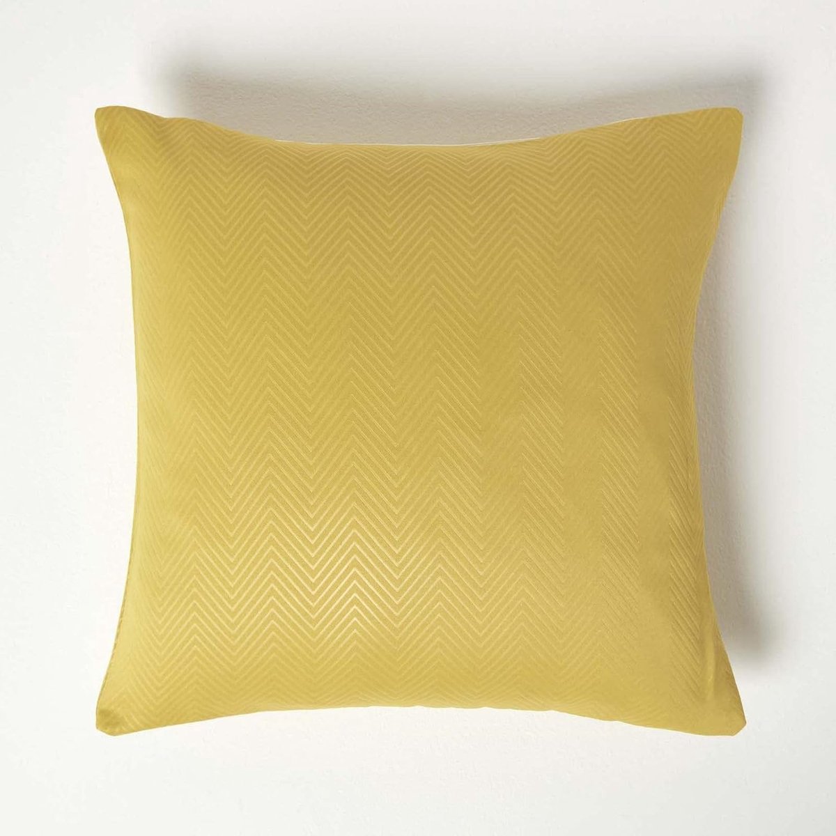 Homescapes Zig Zag Kussenhoes Mosterdgeel 45 x 45 cm