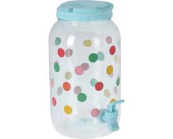 Drank dispenser/limonadetap - met tapje - kunststof - 3750 ml - blauw - H27 x D19 cm