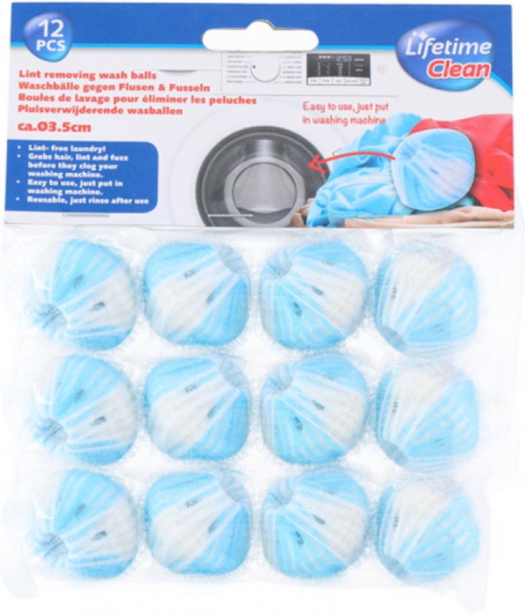 Lifetime Clean - Pluisverwijderende wasballen - 12 stuks
