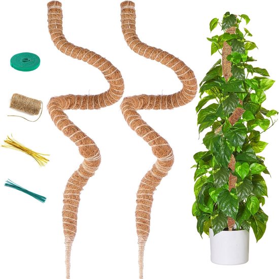 Foto: 120 cm 47 inch lange mosstok voor monstera kaasplant buigbare coco kokos stok plantensteunen