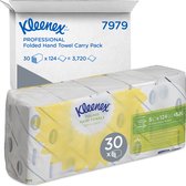 Bol.com Kleenex - papieren handdoeken Ultra | intergevouwen | 2-laags | 124 vellen | pak van 5 stuks aanbieding