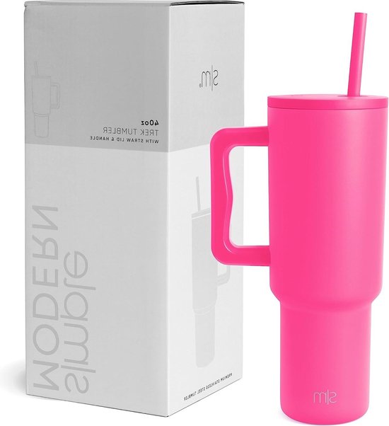 Simple Modern Kids 24oz beker met handvat en siliconen rietjesdeksel | morsbestendig en lekvrij | Herbruikbare roestvrijstalen beker | cadeau voor kinderen, jongens meisjes | Trek | 710 ml | 80s mix