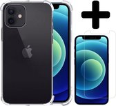 Coque pour iPhone 12 Coque Antichoc Siliconen avec Protecteur d'écran - Coque pour iPhone 12 Coque Siliconen - Transparent