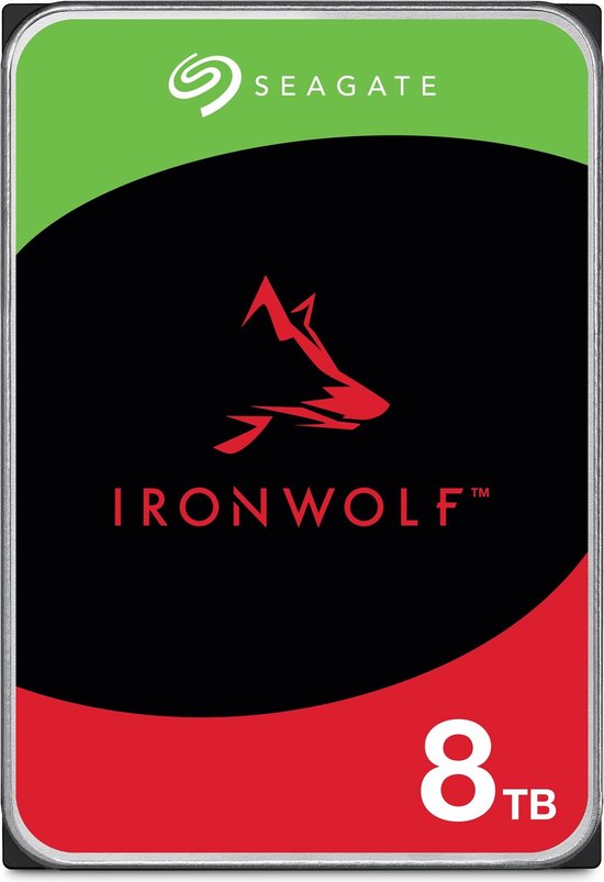 Seagate IronWolf ST8000VN002 - Vaste schijf 8 - TB - intern - 3.5" - SATA 6Gbs -buffer: 256 MB - met 3 jaar Seagate Rescue Data Recovery