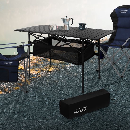 Kampeertafel 118x55x64,5 cm zwart aluminium Hauki — afbeelding 5