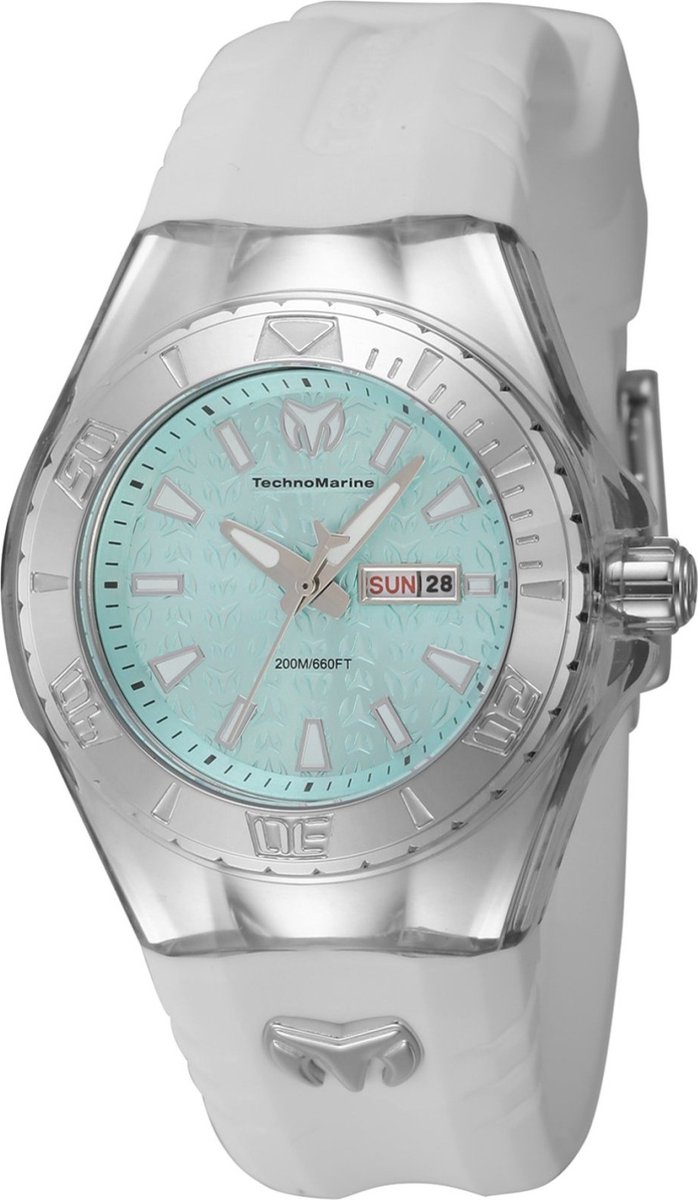 TechnoMarine Cruise TM-122019 Dames Horloge - Waterdicht - Analoog - Quartz Uurwerk - Roestvrij Staal met blauwe Wijzerplaat - 36mm