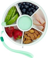 Spinner à collation avec dragonne, rangement rotatif, boîte à collation avec couvercle, organisateur portable de graines de bonbons de melon pour boîtes de rangement pour enfants, conteneur de collation