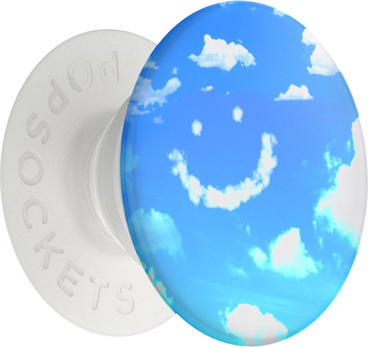 PopSockets, Pop Grip voor standaardsmartphones in Ciel d'Azur-design, Wit / Blauw