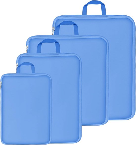 Foto: Packing cubes set 7 delig reiszakken voor reis koffer backpack en tas donkerblauw