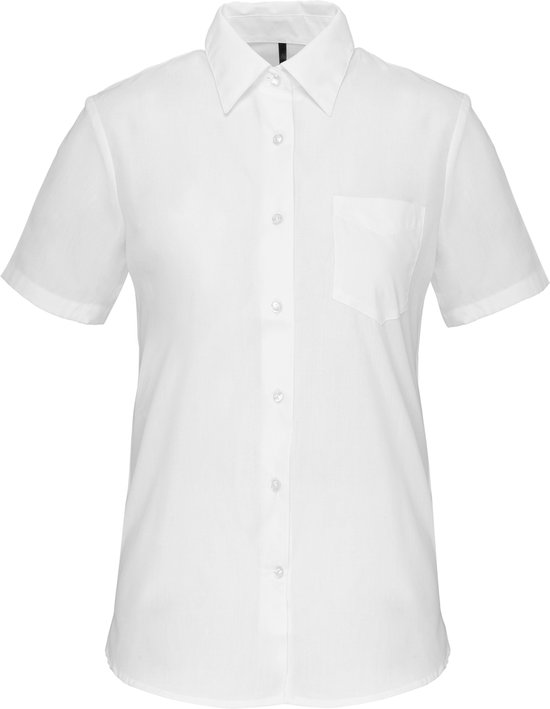 Blouse Femme L Kariban Manche courte White 65% Polyester, 35% Katoen