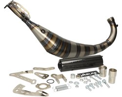 Uitlaat Yasuni R3 Carrera Carbon onderlangs voor Derbi en Minarelli AM6 50cc 2 Takt